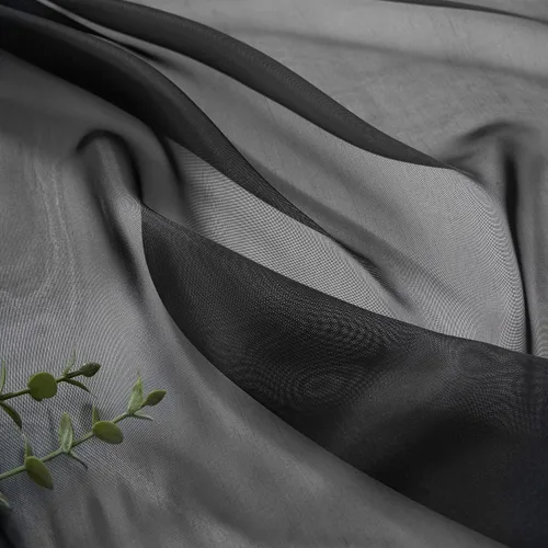 Vista 8 de poefun Cortinas transparentes negras para ventanas, toldo drapeado, cortina de cama, bufanda, camino de mesa de boda, sala de estar, dormitorio