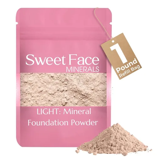 Vista 17 de Sweet Face Minerals - Recambio de polvo de base (BEIGE) (bolsa de 0.42 oz) por Sweet Face Minerals, polvo de maquillaje ligero y mineral suelto