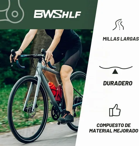 Vista 6 de BWSHLF 700x23/25/28/35c Road Bike Tire, Folding Bead Replacement Cycling Bicycle Tires Black Durable 2 Pack 700x23C/Negro