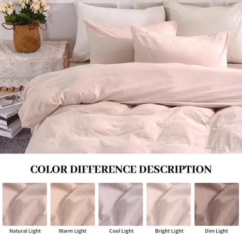 Vista 248 de NEXHOME PRO Funda de edredón Twin XL 100% algodón lavado, transpirable, duradera, texturizada, similar al lino, juego de ropa de cama para el hogar