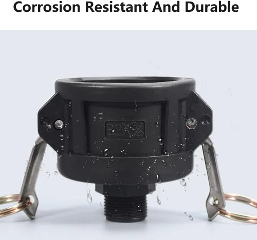 Vista 5 de Accesorios de bolsa IBC de cabeza hembra exterior de 2 a 3/4 pulgadas, adaptador de drenaje de tanque IBC Adaptador de conversión de manguera de 2 a