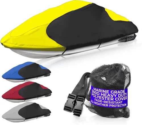 Vista 14 de Trailerable PWC Jetski Watercraft Jet - Funda para esquís de hasta 3 plazas Borgoña/ Negro