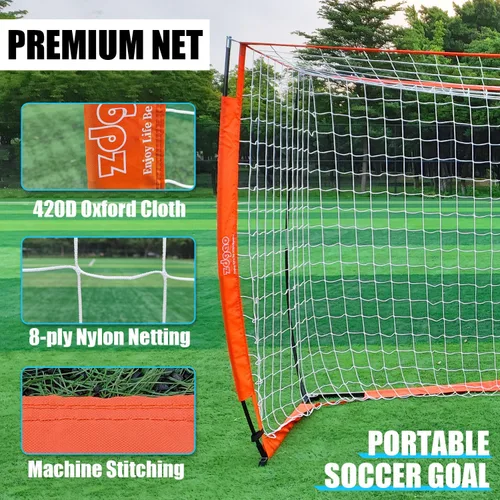 Vista 3 de Portería de fútbol para patio trasero Red portátil plegable de metal Fácil instalación Red portátil para todas las edades 1 par