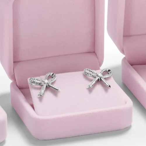 Vista 5 de Oirlv Caja de regalo de pendiente de terciopelo premium Caja de almacenamiento de joyería rosa vitrina
