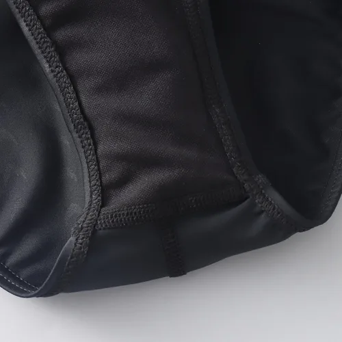 Vista 6 de Traje de baño deportivo de una pieza para niños y niñas, traje de baño sólido para práctica y competición en traje de baño negro y azul marino