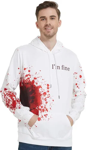 Vista 3 de NEWCOSPLAY Unisex 3D Graphic Hoodies for Men Realistic Digital Print Pullover Hoodie Hooded Sweatshirt