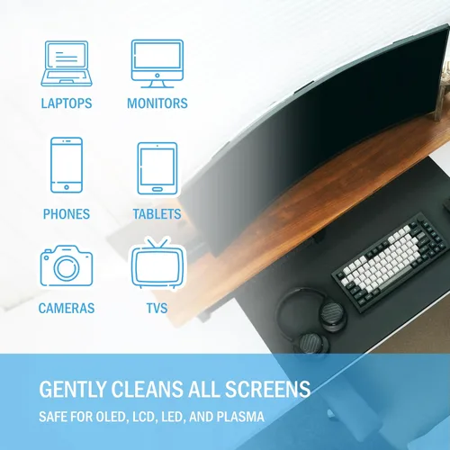 Vista 3 de Equipo para limpiar monitores y pantallas, con paño de microfibra, 16 onzas