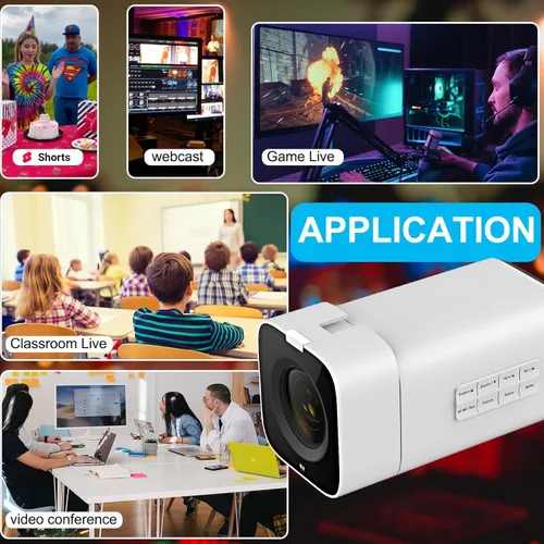 Vista 5 de Cámara de caja, cámaras Bullet 20X, cámara 4KP60 UHD con micrófono USB/SDI con botones de operación, soporta control remoto infrarrojo y control IP
