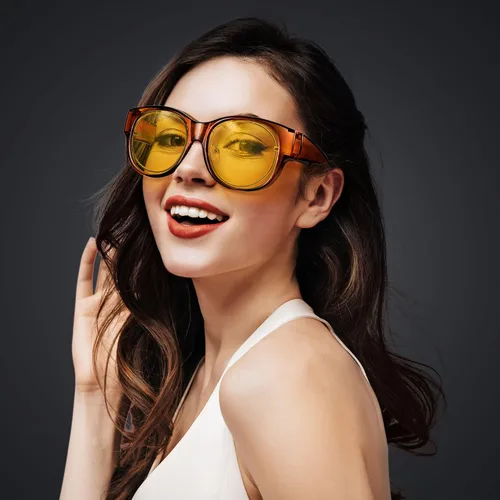 Vista 2 de URUMQI Gafas de sol para mujer gafas de sol redondas de moda gafas de sol polarizadas UV400 marco grande