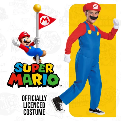 Vista 2 de The Super Mario Brothers - Disfraz de Mario Deluxe para niños