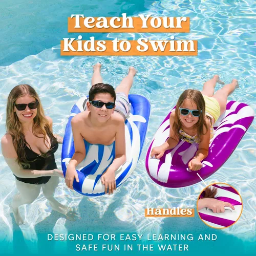 Vista 3 de JOYIN Paquete de 2 tablas inflables para toboganes de agua, piscina flotante, aprende a nadar, juguete divertido de verano para niños
