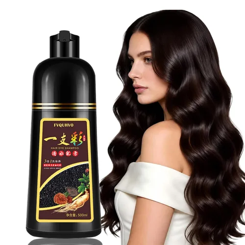 Vista 10 de Champú de tinte para cabello negro para cabello gris, champú instantáneo de color de cabello, tinte de cabello negro de larga duración y champu
