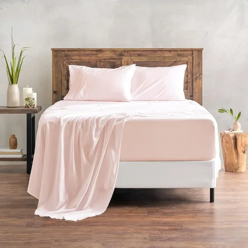 Vista 2 de Chanasya Juego de sábanas de 3 piezas de microfibra de percal, sábana bajera, sábana encimera y fundas de almohada, bolsillo profundo, resistente a