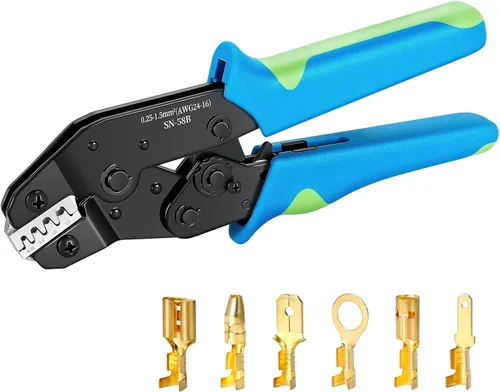 Vista 7 de Crimpadora de terminales de cable de trinquete,Herramienta de prensado para conectores termorretráctiles,Alicates de prensado Deutsch Herramientas