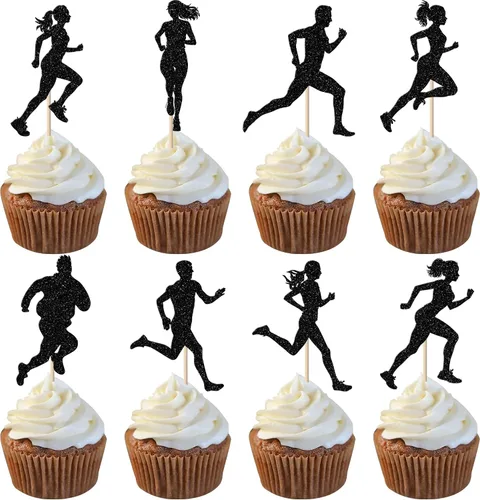Vista 10 de Paquete de 24 adornos para magdalenas de lucha libre con purpurina para hombre, luchador de cumpleaños, selecciones de cupcakes, lucha libre