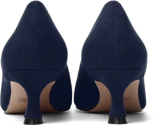 Vista 4 de Zapatos de tacón bajo para mujer, con puntera puntiaguda, sin cordones, de gamuza, de 2 pulgadas