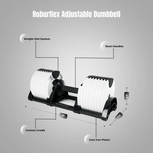 Vista 4 de Oferta en paquete: dos mancuernas ajustables (blanco de 80 libras) + soporte para mancuernas + banco ajustable (4 artículos)