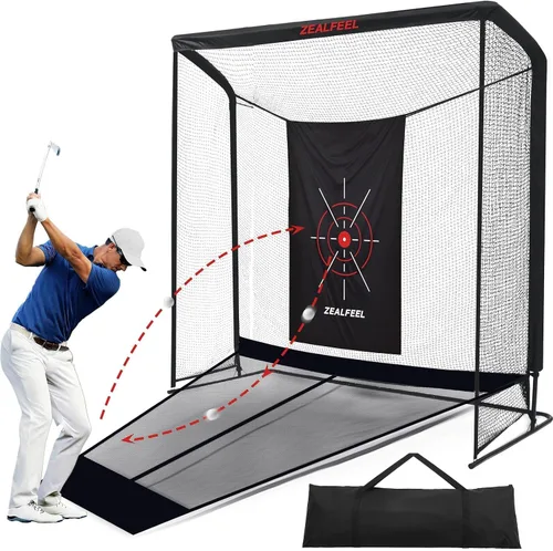 Vista 8 de ZEALFEEL Golf Net, 10x7FT/8x8FT,Side Barriers & Auto-Ball Auto-Ball Return