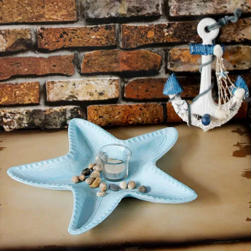 Vista 5 de Bandeja decorativa de estrella de mar de resina para mesa de centro de mesa de centro de mesa de centro