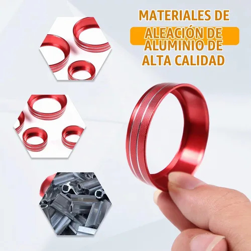 Vista 6 de Cobertura de Botón de Perilla de Volumen de AC para Consola Central Compatible con Chevrolet Corvette C7 2014-2019 Aleación de Aluminio Cobertura