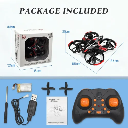 Vista 7 de A ALPHA Mini dron para niños, juguete volador controlado por gestos y aviones RC con control remoto, diversión en interiores y exteriores para niños