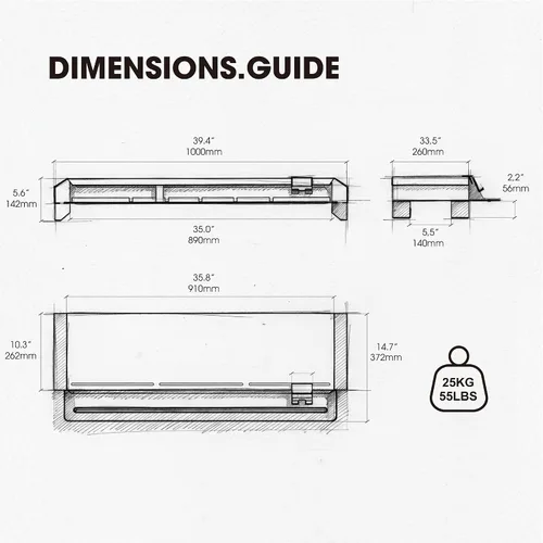 Vista 5 de Fenge Soporte de monitor para escritorio, elevador de monitor doble de 39 pulgadas para 2 monitores, estante de escritorio de madera maciza