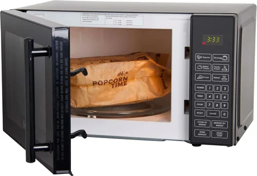 Vista 2 de Avanti MT81K1BH Horno microondas compacto de 700 vatios con 6 ajustes de cocción preestablecidos, descongelación de velocidad, panel de control