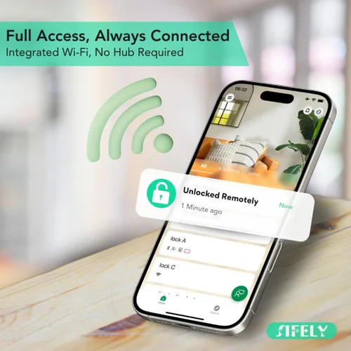 Vista 10 de Cerradura inteligente incorporada con huella dactilar y WiFi con teclado – Cerradura sin llave para el hogar, Airbnb, alquiler, niños/mayores