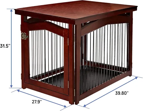 Vista 3 de Merry Pet Jaula y puerta para mascotas configurables 2 en 1, marrón, grande