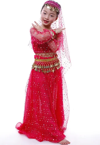 Vista 6 de Astage Conjunto elegante de traje de danza del vientre de la niñade la muchacha grande,Todos los accesorios