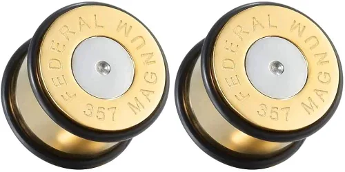 Vista 2 de COOEAR - Dilatadores de acero quirúrgico con dos anillos tóricos aretes de estilo piercing, expansor de 0.07 oz (1564) a 58