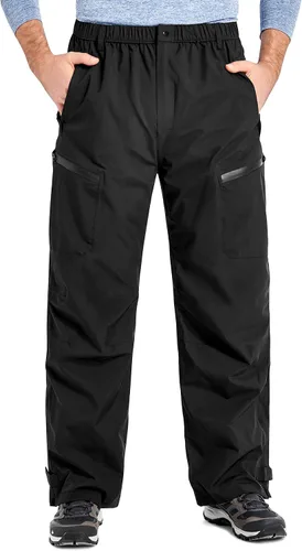 Vista 2 de Men's Rain Pants, Waterproof Rain Over Pants Windproof Hiking Pants