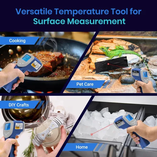 Vista 2 de Etekcity Termómetro infrarrojo láser pistola de temperatura 1080, -58°F ~ 1130°F para carne, alimentos, dulces, pizza, horno, pistola de calor