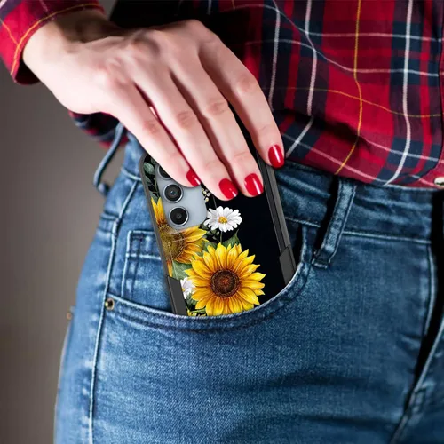 Vista 522 de Funda para Galaxy A14 5G, resistente de doble capa híbrida de policarbonato duro, goma suave, a prueba de golpes, funda protectora resistente