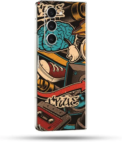Vista 22 de MightySkins Skin compatible con Samsung Galaxy Z Fold 5 - Puppy Fall Funda protectora de vinilo duradera y única Fácil de aplicar, quitar