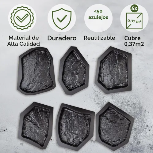 Vista 6 de Molde de cemento ABS de 0.079 pulgadas (0.079 in) para losa – Molde de pavimentador reutilizable – Fundición Pathmaker Garden Pathmate Pavement