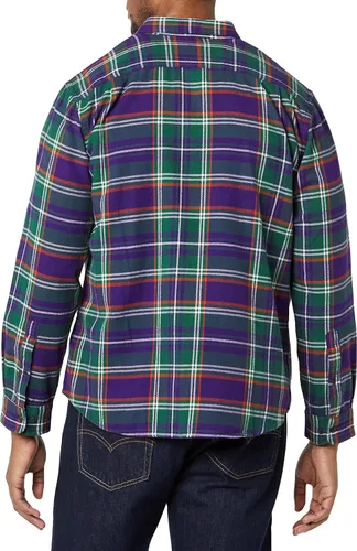 Vista 4 de Tienda Essentials - Camisa de franela para hombre, manga larga, de corte entallado