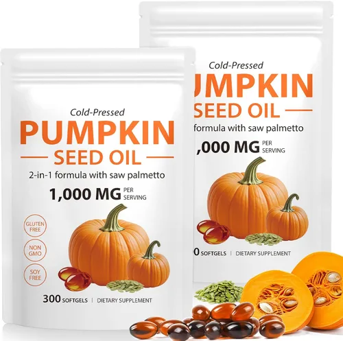 Vista 10 de Aceite de Semilla de Calabaza con Saw Palmetto, 1000mg por Porción, 300 Cápsulas Blandas – Cápsulas de Aceite de Semilla de Calabaza Prensado