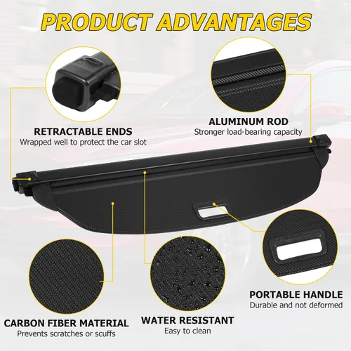 Vista 4 de AUXMART Cubre carga retráctil para Mazda CX-50 2023 2024 2025, protector de seguridad para maletero trasero, protección tipo persiana para maletero