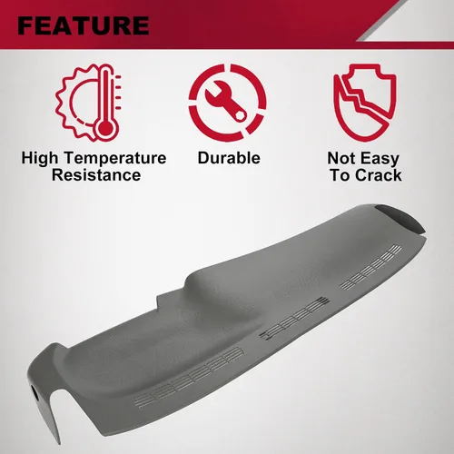 Vista 3 de HECASA Cubierta moldeada para tablero de salpicadero, color gris oscuro, compatible con Chevrolet Silverado GMC Sierra 1999-2007