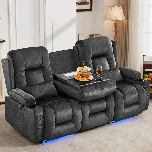Vista 37 de URRED Wall Hugger Power - Sofá reclinable con masaje y calor, color beige