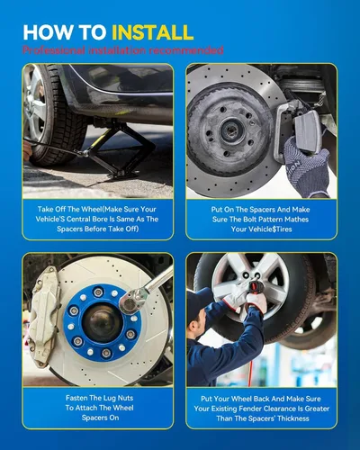 Vista 8 de PHILTOP Espaciadores de rueda de 5x4.5, espaciadores de rueda centric de 2" para Caliber, Avenger, Sebring, paso de rosca M12x1.5, diámetro del cubo