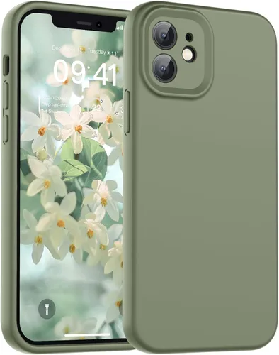 Vista 217 de SUPFINE - Funda diseñada para iPhone 12, silicona líquida premium con [forro de microfibra suave antiarañazos][protección de cámara mejorada], funda