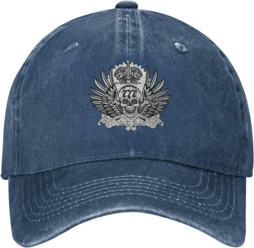 Vista 2 de Cowboy Hat Trendy Hats for Man and Women Djustable Four Season Outdoor Baseball Cap of Hell Skull with Angel Navy Blue