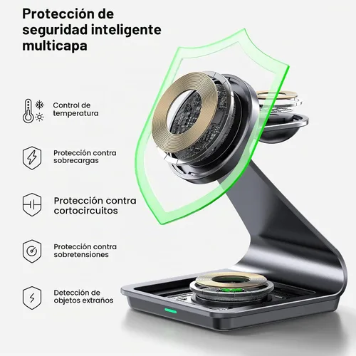 Vista 9 de Estación de carga inalámbrica 3 en 1 para iPhone, Apple Watch y AirPods