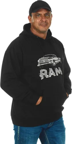 Vista 3 de JH DESIGN GROUP Sudadera con capucha Dodge RAM con logotipo de camión para hombre