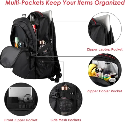 Vista 6 de OUTXE Mochila térmica térmica de 22 litros con aislamiento para laptop de 15.6 pulgadas, mochila de almuerzo para el trabajo diario mochilas