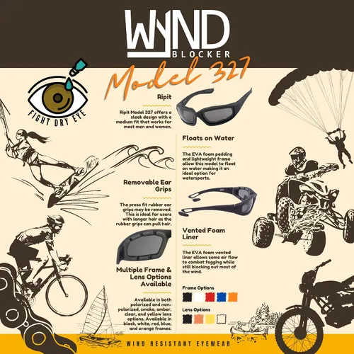 Vista 4 de WYND Blocker Gafas de sol deportivas resistentes al viento para motocicleta y ciclismo