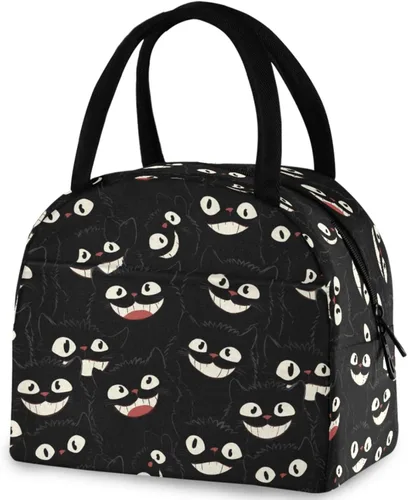 Vista 22 de Bolsa de almuerzo reutilizable con diseño de panal de abeja vintage, con bolsillo frontal, cierre de cremallera, bolsa térmica térmica