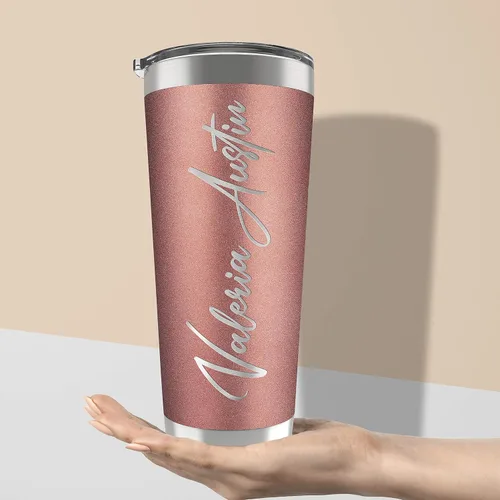 Vista 6 de Regalos personalizados para hombres, 30 onzas, vasos personalizados con tapa, azul marino, tazas de café de viaje aisladas, juego de popote